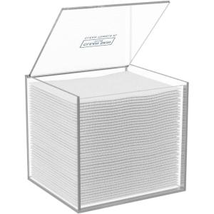 imageCLEAN SKIN CLUB Clear Acrylic Box for Clean Towels XL NOT Included Container For 50 Disposable Clean Towels XL Face Towelettes Bathroom Counter Storage Stone Bin for Cleansing Facial Dry Wipes
