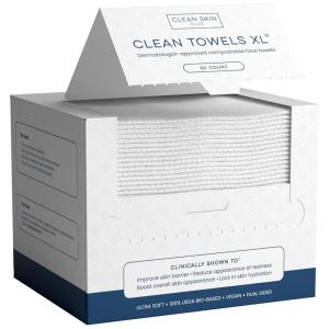 imageClean Skin Club Clean Towels XL Supreme 100 USDA Biobased Face Towel Disposable Face Towelette Eczema Association Accepted Makeup Remover Dry Wipes Ultra Soft 50 Ct 1 Pack50 Count Pack of 1