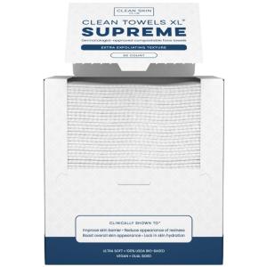imageClean Skin Club Clean Towels XL Supreme 100 USDA Biobased Face Towel Disposable Face Towelette Eczema Association Accepted Makeup Remover Dry Wipes Ultra Soft 50 Ct 1 PackSupreme Towels XL