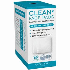 imageClean Skin Club Clean Blemish Control Face Pads  Extra Large DualSided Face Pads for BlemishProne Skin 100 BioBased Dermatologist Approved 60 Count